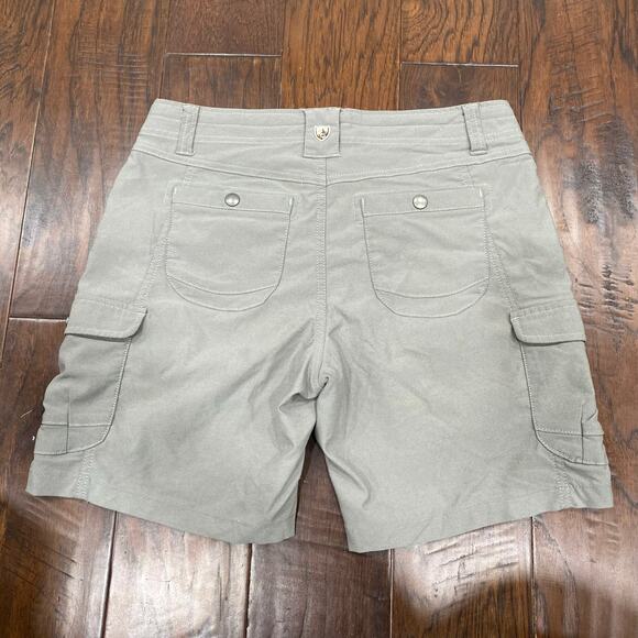 Kuhl Womens Shorts Sage Green Khaki Cargo Pocket Hiking Outdoor Bermuda Size 6 - Picture 3 of 8